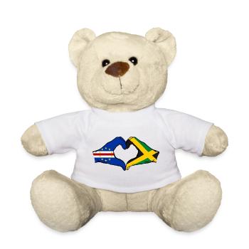 Cape Verde Jamaica Flag Hands Heart Shape - Teddy Bear - white - Front