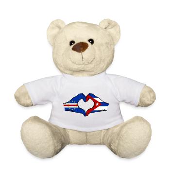 Kap Verde Kuba Flagge Hände Herzform - Teddy - Weiß - Vorne