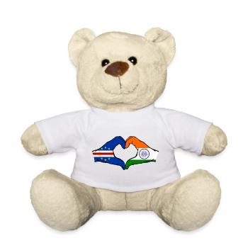 Kap Verde Indien Flagge Hände Herzform - Teddy - Weiß - Vorne