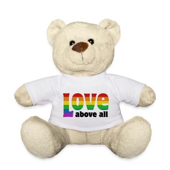 Love Above All | in Pride colors - Teddy Bear - white - Front
