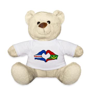 Cape Verde Mauritania Flag Hands Heart Shape - Teddy Bear - white - Front