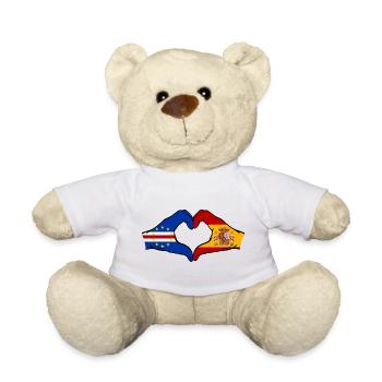 Drapeau du Cap-Vert Espagne : mains en forme de cœur - Nounours - blanc - Devant