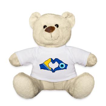 Bosnia Nazar Flag Hands Heart Shape - Teddy Bear - white - Front