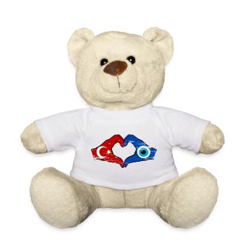 Turkey Nazar Flagge_Hände heart shape used - Teddy Bear - white - Front