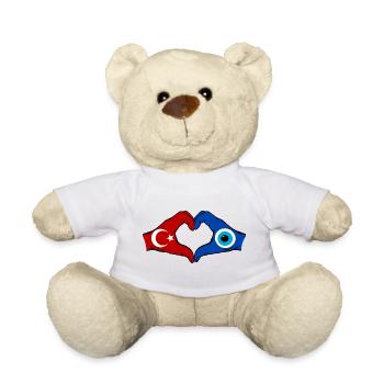 Turkey Nazar Flag Hands Heart Shape - Teddy Bear - white - Front