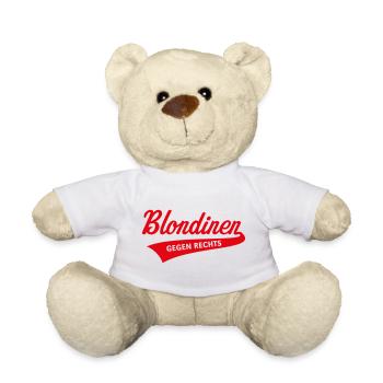 Blondinen Gegen Rechts (Blondine / Blond / Red) - Teddy - Weiß - Vorne