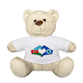 Azerbaijan Nazar Flag Hands Heart Shape - Teddy Bear - white - Front