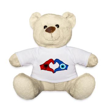 Albania Nazar Flag Hands Heart Shape - Teddy Bear - white - Front