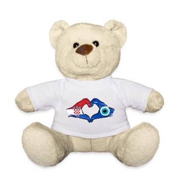 Croatia Nazar flag hands heart shape used - Teddy Bear - white - Front