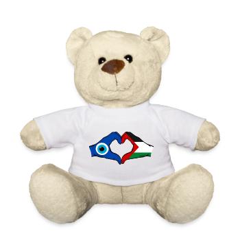 Palästina Nazar Flagge Hände Herzform used - Teddy - Weiß - Vorne