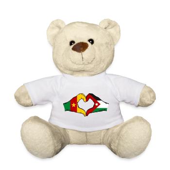 Kamerun Jordanien Flagge Hände Herzforn - Teddy - Weiß - Vorne