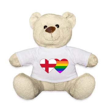 England Regenbogen Flagge Herz - Teddy - Weiß - Vorne