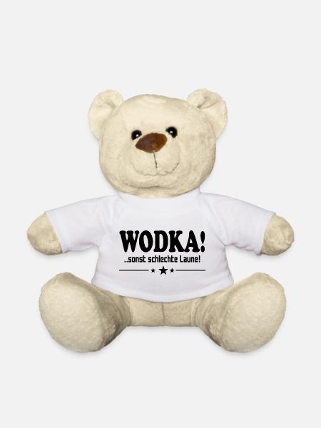 Wodka trinken Schlechte Laune Alkohol Saufen - Teddy - Weiß