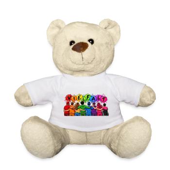 Vielfalt verbindet – Gemeinsam sind wir bunt - Teddy - Weiß - Vorne