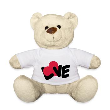 Texte d’amour Logo de la Saint-Valentin Déclaration d’amour du cœur - Nounours - blanc - Devant