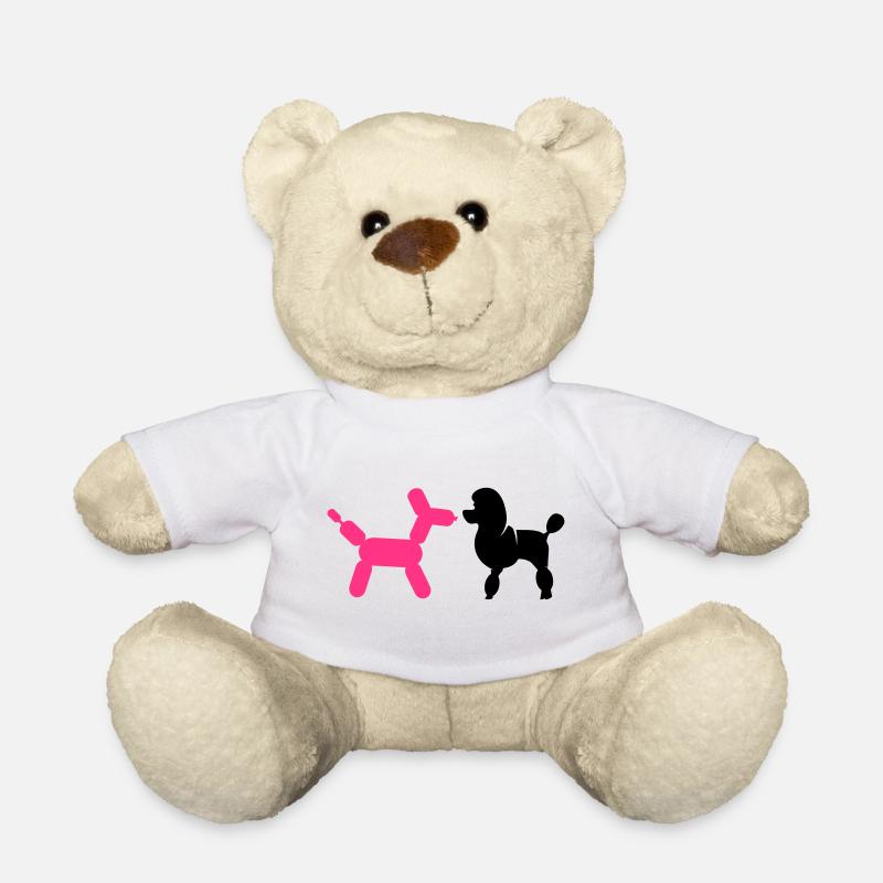 Poodle and Balloon Poodle - Teddy Bear - white