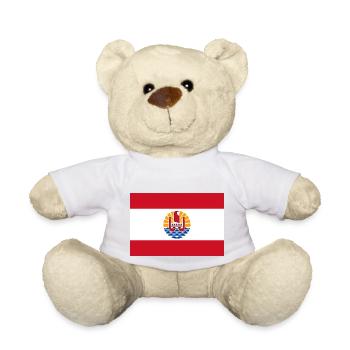 Drapeau national de la Polynésie française - Nounours - blanc - Devant
