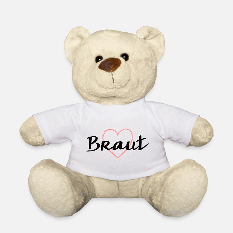 Braut Herz Herzmotiv Junggesellenabschied - Teddy - Weiß