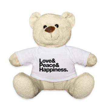 love peace happiness - Teddy Bear - white - Front