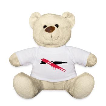 two color stripes with horizontal stripes - Teddy Bear - white - Front