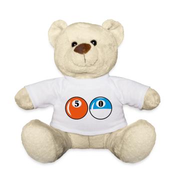 Billardkugeln - 50 Jahre Geburtstag - Teddy - Weiß - Vorne