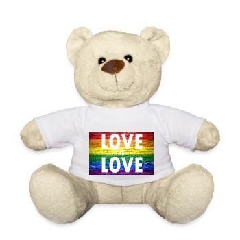 Love is Love Gay Pride - Teddy Bear - white - Front