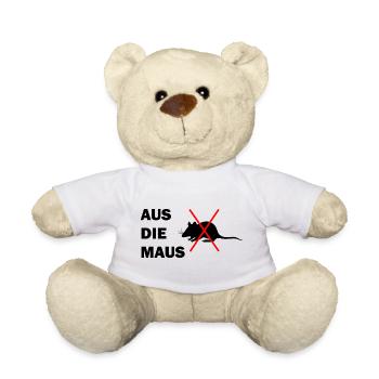 Aus die Maus, tote Maus, Kammerjäger, mausetot - Teddy - Weiß - Vorne
