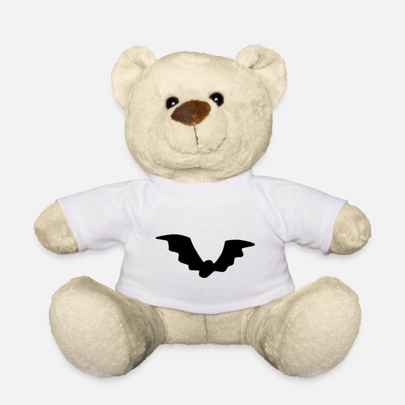 Bat black comic silhouette vampire sweetheart - Teddy Bear - white