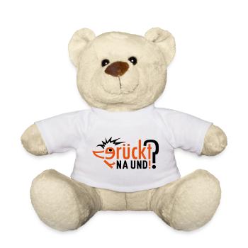 Verrückt ! 2farbig individualisierbar - Teddy - Weiß - Vorne