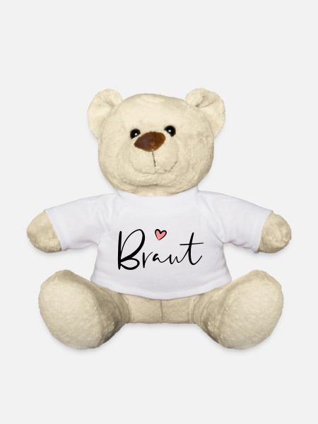 Braut Herz Junggesellinnenabschied Geschenk - Teddy - Weiß