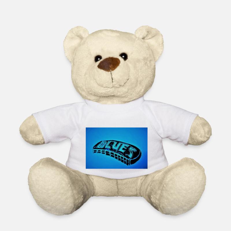 Blues harmonica horizontal - Nounours - blanc