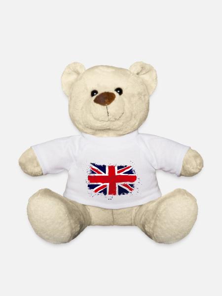 Union Jack - UK Flag - Teddy - Weiß