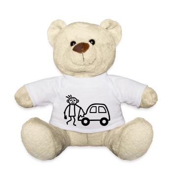 Strichmännchen Autowäsche - Teddy - Weiß - Vorne