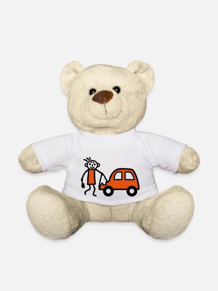 Strichmännchen Autowäsche - V2 - Teddy - Weiß