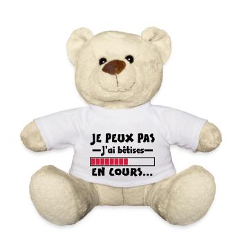 BE TISES EN COURS - Nounours - blanc - Devant