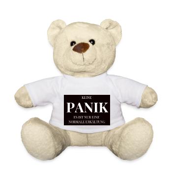 Keine PANIK schwarz - Teddy - Weiß - Vorne