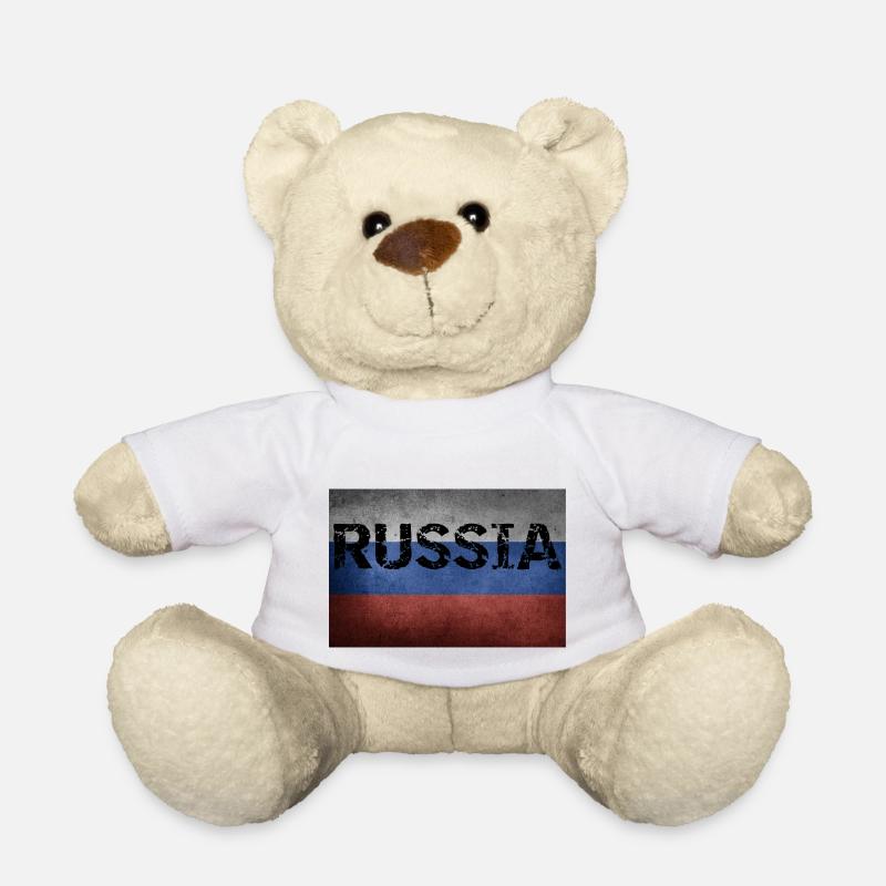 RUSSIAN FLAG RUSSIAN FLAG - Teddy Bear - white
