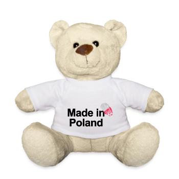 Affiche d'empreintes digitales Made in Poland - Nounours - blanc - Devant