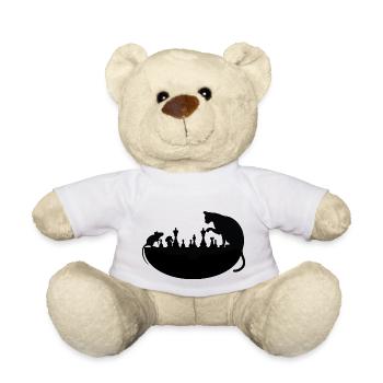 Play cat and mouse - Teddy Bear - white - Front