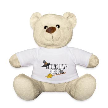 Les sorcières ont plus de plaisir! jeu de mots Halloween - Nounours - blanc - Devant