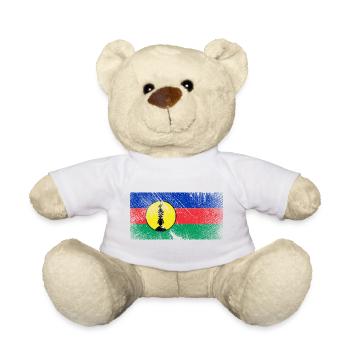 Nouvelle Calédonie - Drapeau - Vintage Grunge - Nounours - blanc - Devant