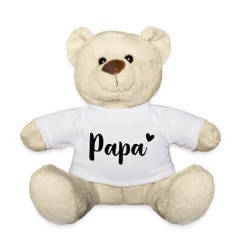 Papa Herz - Geschenkidee - Vatertag Geburtstag - Teddy - Weiß - Vorne
