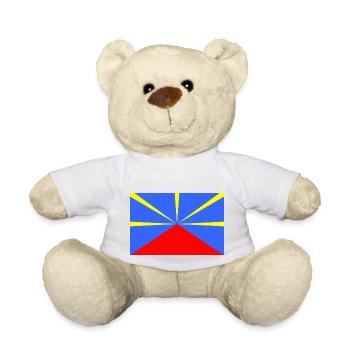 Drapeau Réunion - Nounours - blanc - Devant
