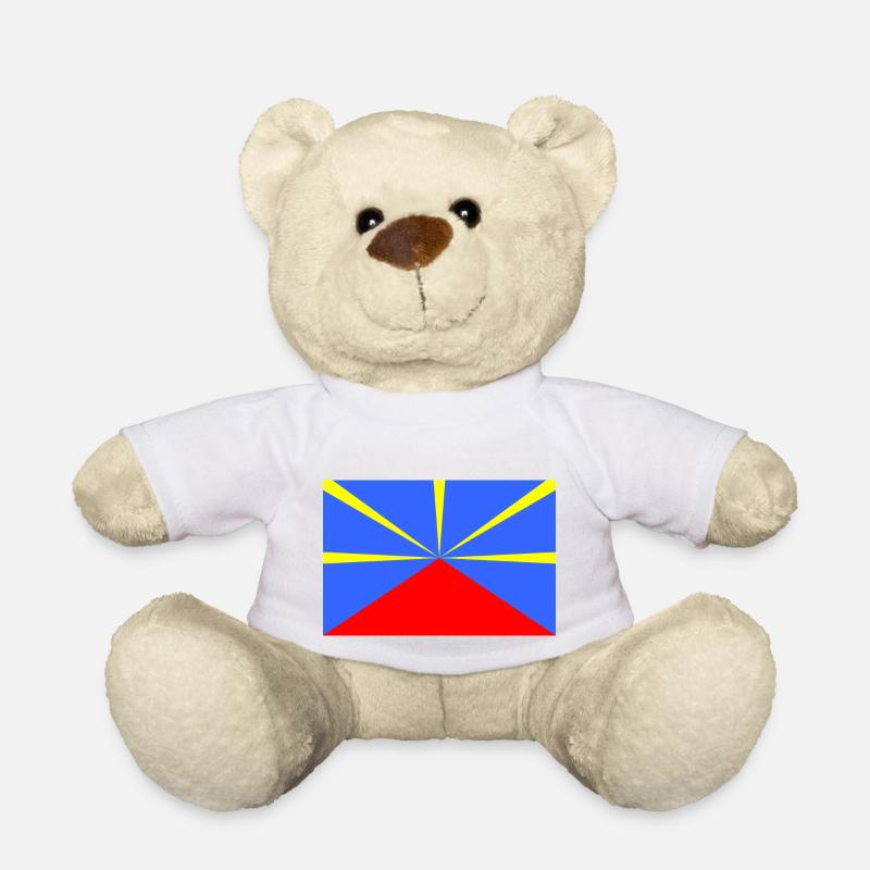 Drapeau Réunion - Nounours - blanc