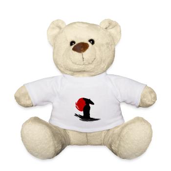 Classic Japanese Art: Kimono Ink - Teddy Bear - white - Front