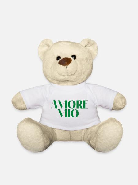 Amore Mio meine Liebe grün Geschenk-Idee Zitat - Teddy - Weiß