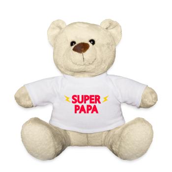 SUPER DAD FATHER'S DAY GIFT MAN HERO DADDY - Teddy Bear - white - Front