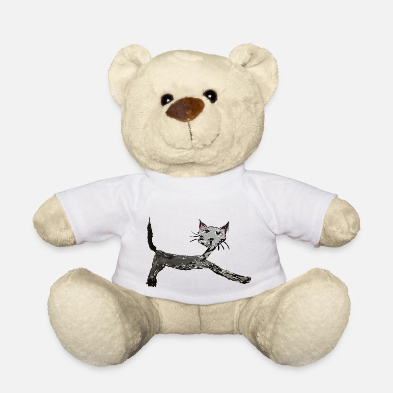 Drôle de chat, dessin pour enfants, bande dessinée - Nounours - blanc