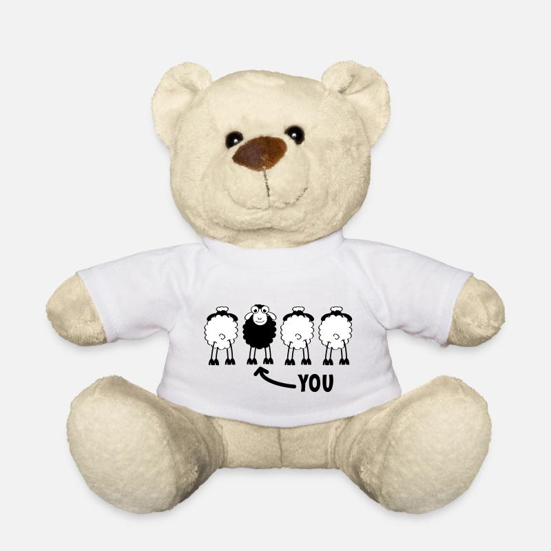 Das schwarze Schaf, das du bist. anders sein - Teddy - Weiß