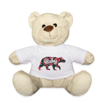 Famille Baby Bear Assortie avec des roses - Nounours - blanc - Devant